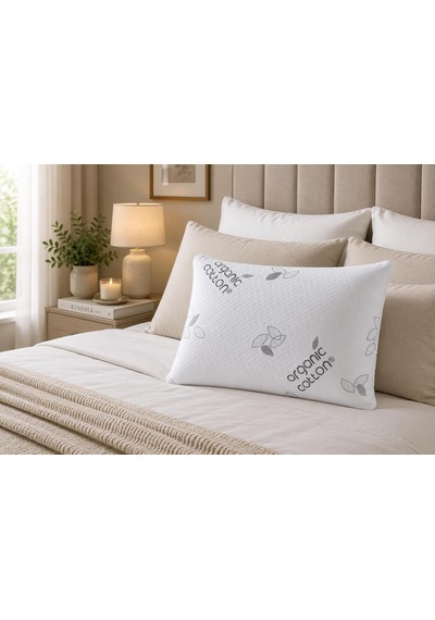 Cottonpure Organik Pamuk Ortopedik Visco Yastık 60x40x13 Cm Hassas Ciltler İçin Çok Renkli