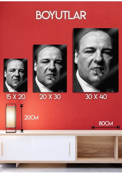4k Parlak Baskı, Tony Soprano, The Sopranos - Metal Tablo