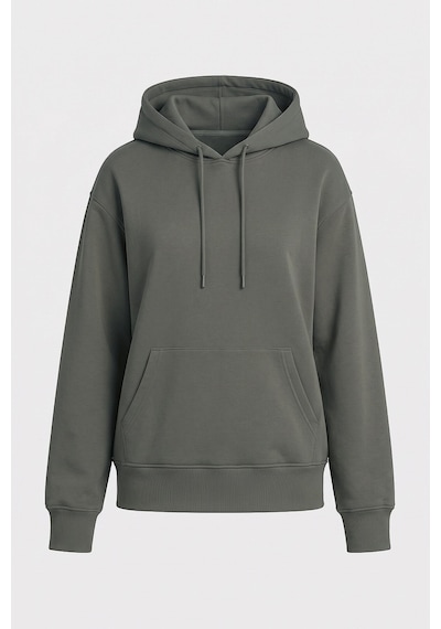 TOMMYLIFE Standart Kapüşonlu 2li Paket Siyah-haki Kadın Sweatshirt - 97321 Siyah - Yeşil