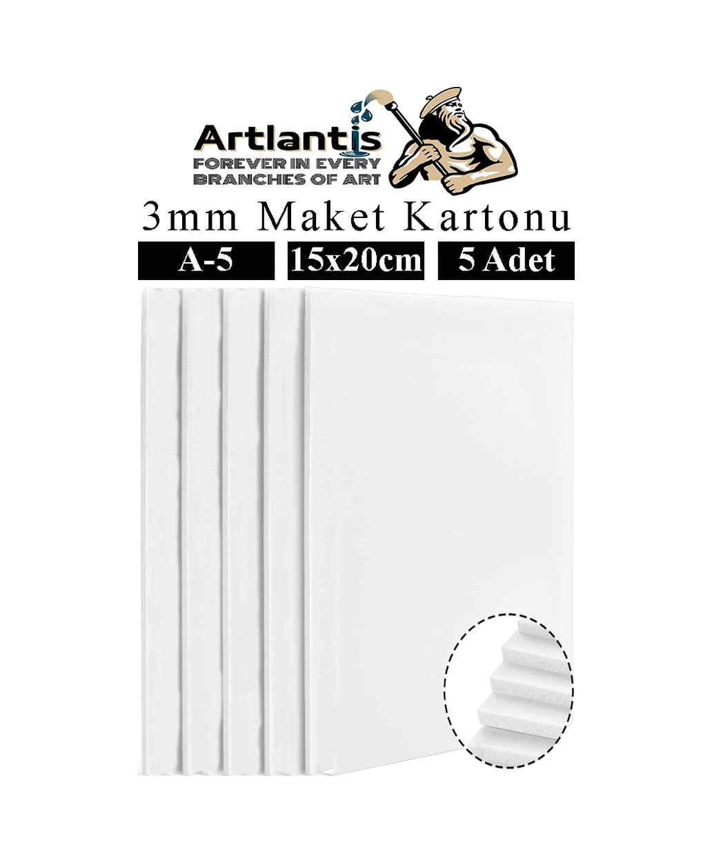 Maket Kartonu Beyaz Fotoblok 3 Mm A5 15x20 Cm 5 Adet Hobi Sanat Okul Köpüklü Straforlu Maket Kartonu Maket Yapımı