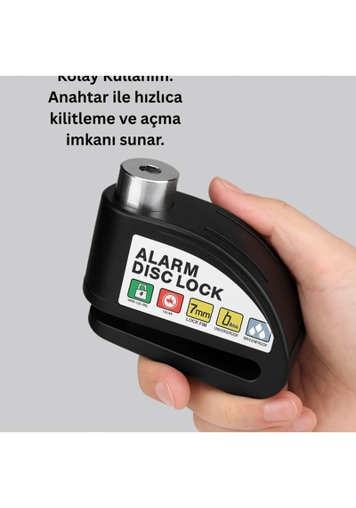 Alarm Disk Kilidi 110 Db Motosiklet Scooter Bisiklet Güvenlik Kilidi 03289694