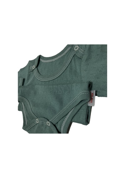 Babysena Uzun Kollu Yeşil Unisex Bebek Body Yeşil