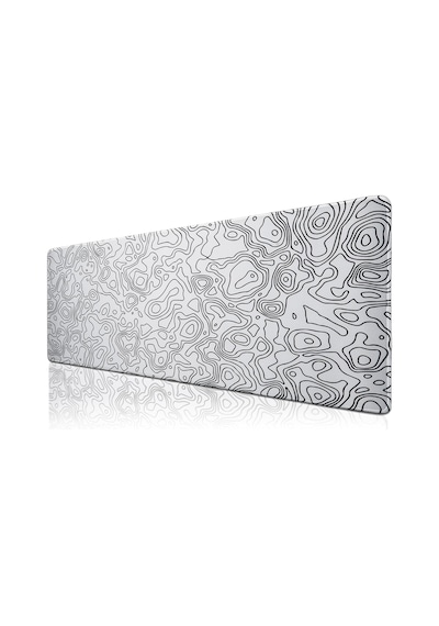 Klasse Pro - 5 Farklı Model Dikişli Kenar 120x60 Cm Oyuncu Gaming Mouse Pad White Map Lines