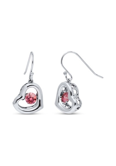 Pembe Taşlı Kalp Set