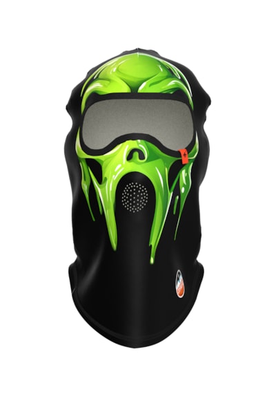 Funny Balaklava, Su İtici Özellikli Dwr Baskılı Snowboard, Kayak, Motosiklet, Bisiklet Kar Maskesi Açık Yeşil