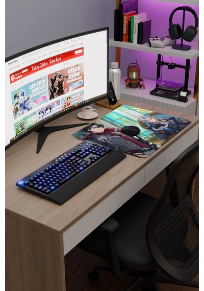 Neuvillette Genshin Impact Anime Gacha V5 - 48x40 Xl Gaming Mouse Pad Fare Altlığı