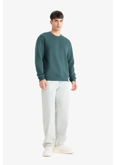 Defacto Regular Fit Bisiklet Yaka Basic Düz Kalın Sweatshirt T3777az25augn536 Yeşil