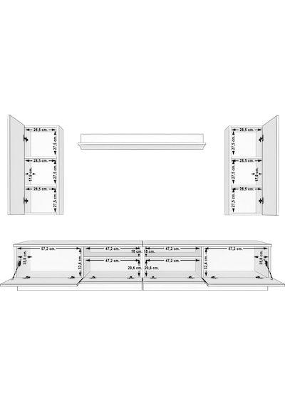 Decoraktiv Trendstyle 5220d Mdf Tv Ünitesi Tv Sehpası Pera - Siyah