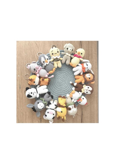 15'li Minik Amigurumi Hayvan Oyuncaklar 8cm El Örgüsüdür