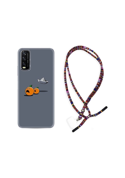 Vivo Y20S Kılıf Rasta Boyun Askılı Orange Escape 1374