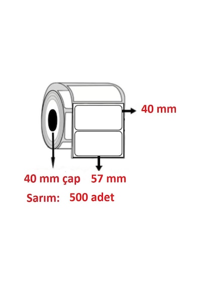 Kuşe Terazi Etiketi  40X57 500'lu Sarım