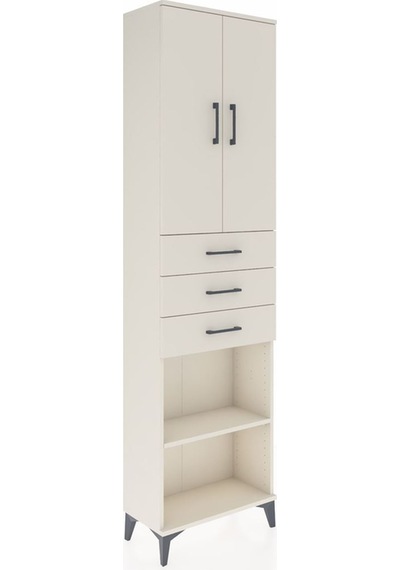 Arges Dolap 4 Raflı 3 Çekmeceli 2 Kapaklı 60x30x221 Aytaşı-ay... Aytaşı