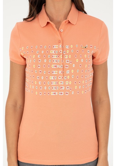 U.S. Polo Assn. Kadın Somon Polo Yaka Tişört 50282885-VR047 U.S. Polo Assn. Kadın Somon Polo Yaka Tişört 50282885-VR047