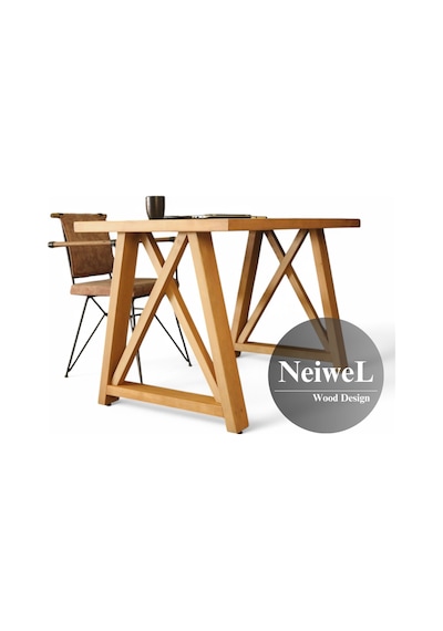 Neiwel Wedel Doğal Ahşap Çalışma Ve Ofis Masası-70cm-180cm Açık Ceviz