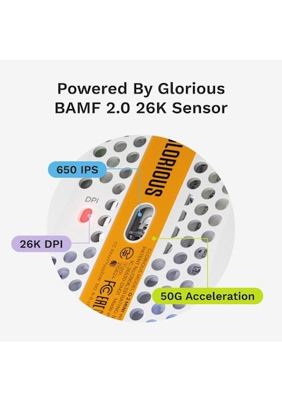 Glorious Model O 2 Mini Beyaz Kablolu Oyuncu Faresi: Hafif 49 Gra
