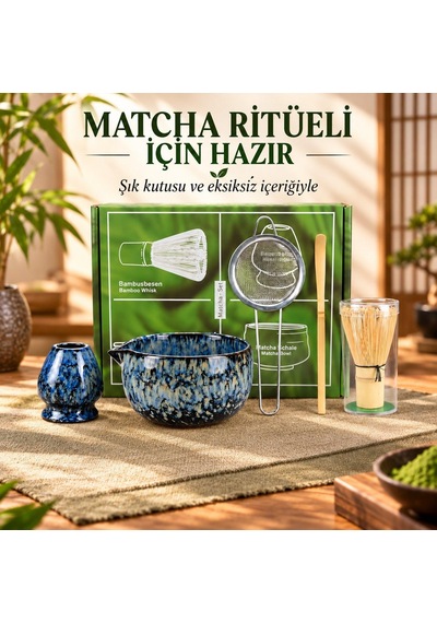 Valkyrie 5 Parça Matcha Seti Chasen Bambu Çırpıcı Chashaku Kaşık Chawan Kase Ve Stand M663