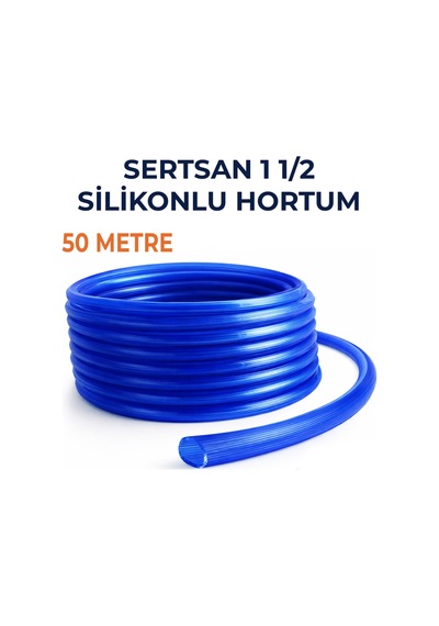 Silikonlu Bahçe Hortumu 1 1/2 İnç 50 Metre Mavi - Dayanıklı Sulama Hortumu
