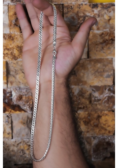 Encili Silver 925 Ayar Gümüş Örgü Model Zincir Kolye Ve Bileklik