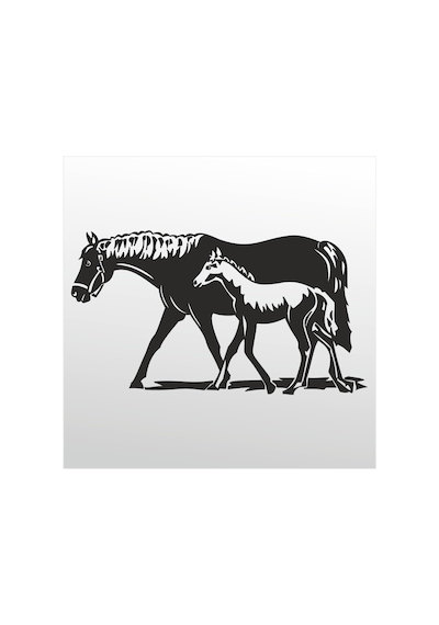 Folyo Sticker At Ve Tay 90 Cm Uzunluk Siyah