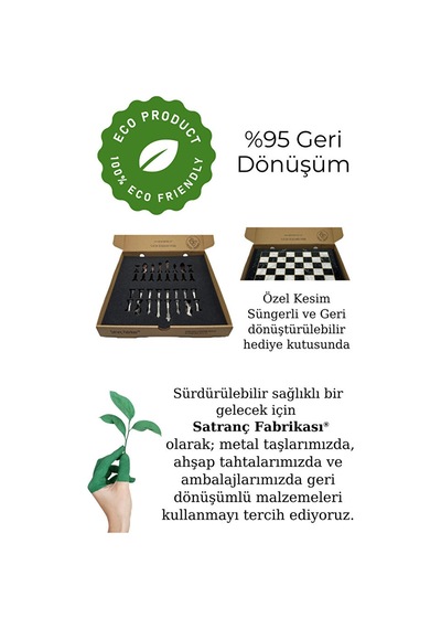 Mc54 - Metal Satranç Takımı - 25cm Mermer Desenli Satranç Tahtası - Sertifikalı Antik Metal Taşlar