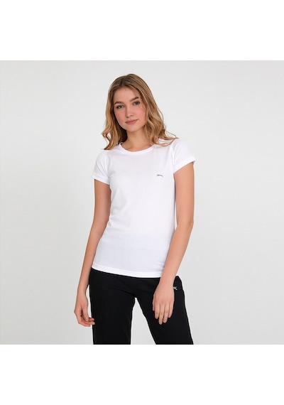 Slazenger RELAX IN Kadın Slim Fit Beyaz Tişört