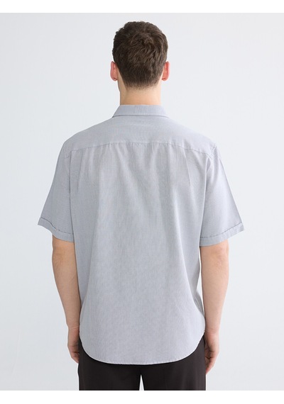 Lcwaıkıkı Classic İndigo Regular Fit Armürlü Erkek Gömlek