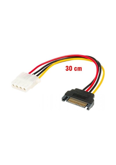 30 cm sata 15 pin erkek to 4 pin dişi molex power kablo