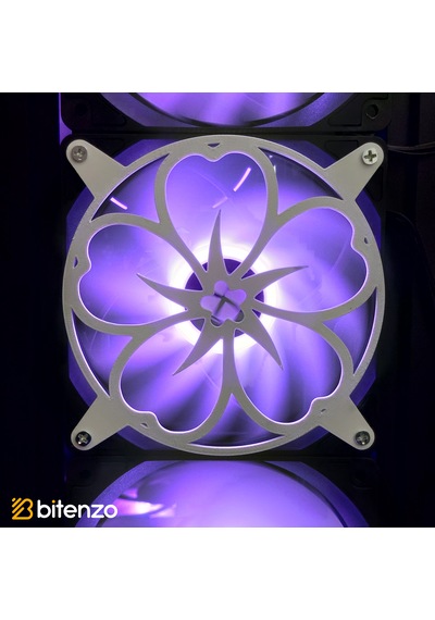 Çiçek Motifli 120x120 Mm Oyun Pc Aksesuarı, Masaüstü Bilgisayar Fan Kapağı Beyaz