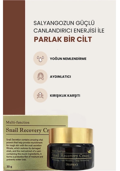 Salyangoz Müsini Içeren Aydınlatıcı Ve Kırışıklık Karşıtı Premium Yüz Bakım Kremi 30ml