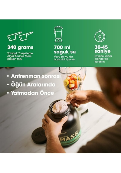 On Optimum Nutrition Serious Mass Çilek Aromalı 2.73kg 8 Servis Ahududu