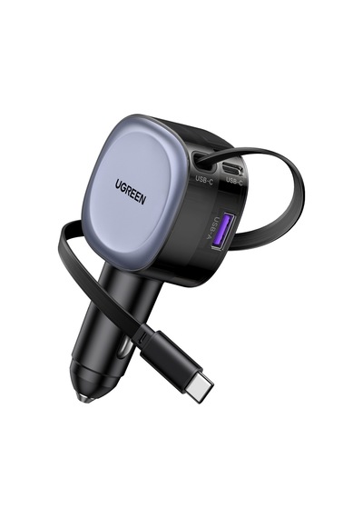 Ugreen 75w 2 Portlu Usb-c Kablolu Araç İçi Şarj Cihazı Çakmaklık Adaptörü, 55653