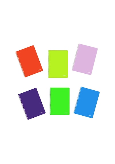 Mopak Neon Serisi Spiralli Defter Pp Kapak A4 60 Yaprak Kareli 6'lı