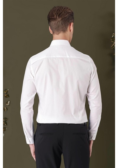 Efor Gk 706 Slim Fit Beyaz Klasik Gömlek Beyaz