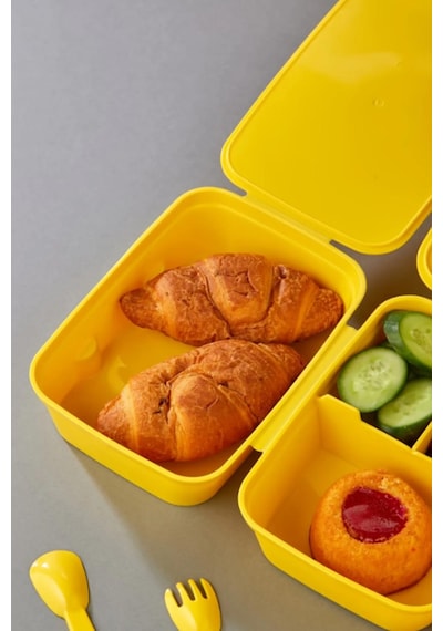 4 Bölmeli Beslenme Kutusu - Yemek Saklama Kabı - Beslenme Çantası Seyahat Piknik Çantası Çok Renkli