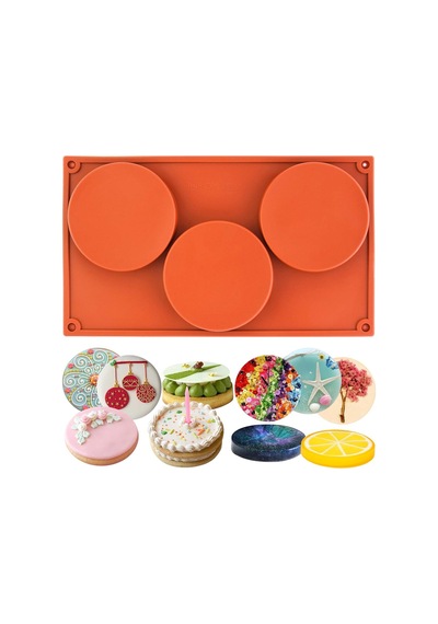 Silikon 10cm X 3lü Yuvarlak Tart&kek Epoksi Için Bardak Altı Kalıbı Kahverengi