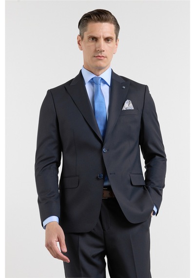 İmza Lacivert Kırlangıç Yaka 6 Drop Slim Fit Tam Astar Esnek Takım Elbise 1001260153