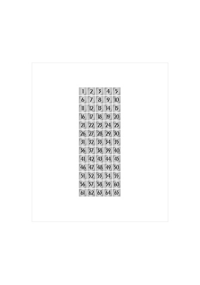 Metal Kapı Masa Dolap Numarası Levha 10x10cm Gümüş Renk 65 Adet 1 65