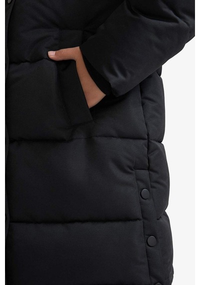 Defacto Kız Çocuk Kapüşonlu Fermuarlı Parka C8755a825aubk27 Siyah-bk27