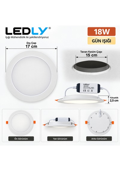 12 W Led Panel Spot Aydınlatma Sıva Altı Beyaz