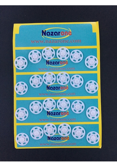 Plastik Beyaz 18 Mm. Çıt Çıt Elle Dİkilen ( 24 Adet )