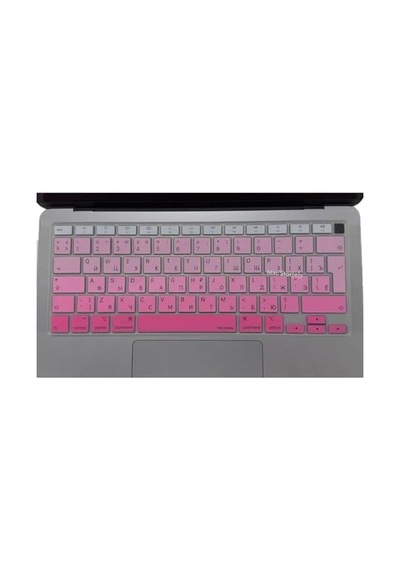 Rusça Klavye Koruyucu Macbook Air 13 A1932 A2179 A2337 M1 Uyumlu Uk Iso Ters L Enter Rusça Baskılı Silikon Keyboard Cover Pembe