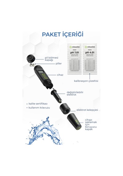 Milwaukee Ph56 Led Çift Ekranlı Ph Ve Sıcaklık Metre Su Geçirmez Dijital Ph Metre