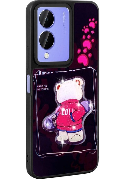 Vivo Y17s İle Uyumlu Kılıf Parlayan Kabartmalı İkonik Figürlü Silikon Kapak