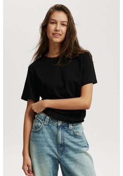 Seeh Siyah Basic Kısa Kollu Kadın T-shirt Sh280
