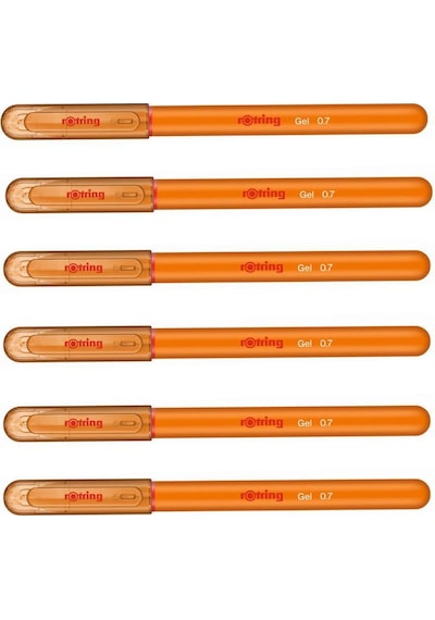 Rotring Jel Mürekkepli Tükenmez Kalem Turuncu  6'li