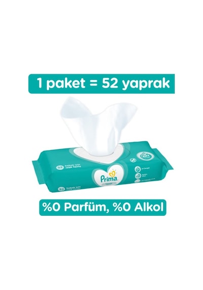 Prima Hassas Kokusuz Islak Bebek Havlusu 52'Li