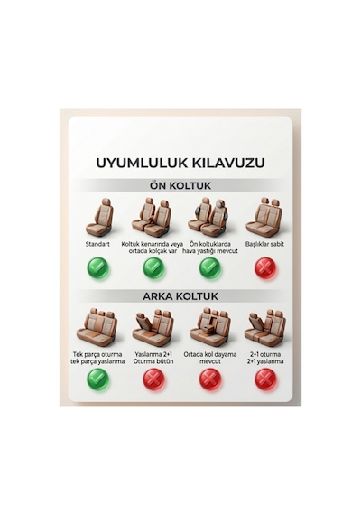 Universal Oto Koltuk Kılıfı Gofraj Siyah - Kırmızı