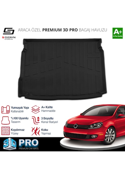 S-dizayn Vw Golf 6 3d Pro Bagaj Havuzu 2008-2012 A+ Kalite