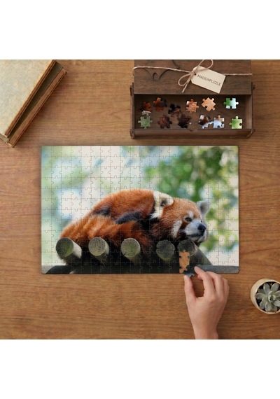 Dinlenen Tilki Tasarımı 240 Parça Ahşap Puzzle Ahşap Kutuda Mpy60053