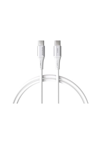 Wahoo Type C-c 60watt Pd Hızlı Şarj Kablosu, Apple Uyumlu iPhone 15/16/17 Ve Andoid İçin, Beyaz/gümüş Alümin Standart